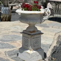 Cast Iron Vase And Pedestal