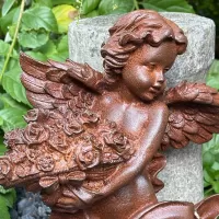 Cast Iron Angel Wall Statue