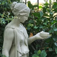 Cast Stone Garden Women Statue and Base