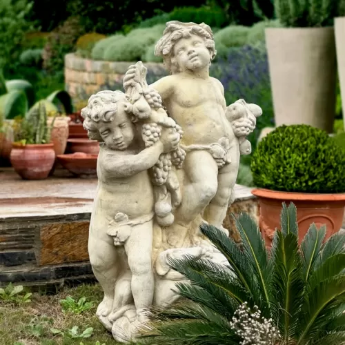 Cast Stone Child Putti Statue