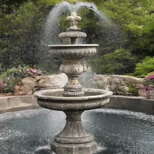 Cast Stone Lion Pool