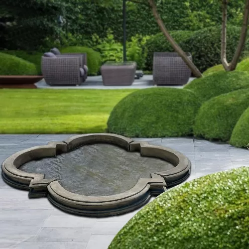 Decorative Cast Stone Circular Pool Surround from