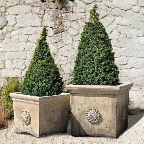 Cast Stone Square Flower Pot