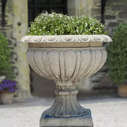 Cast Stone Flower Pot Vase