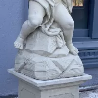 Beton Döküm Arp Çalan Melek Heykeli