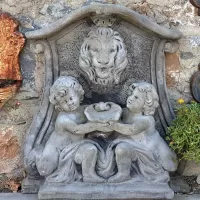 Cast Stone Lion Wall Fountain