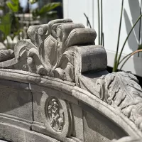 Cast Stone Lion Head Large Bench