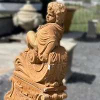 Cast Stone Sitting Child Statue