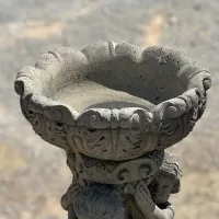 Cast Stone Flower Pot with Child Figure