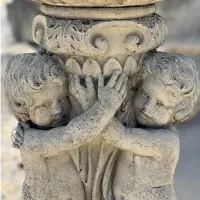 Cast Stone Flower Pot with Child Figure