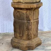 Cast Stone Lion Flowerpot and Pedestal