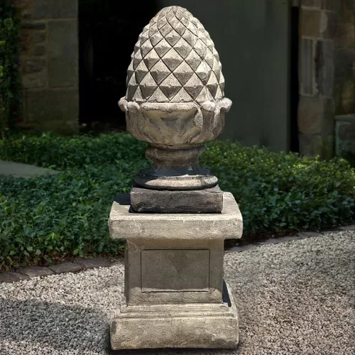 Cast Stone Pine Cone And Base