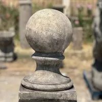 Cast Stone Ball Finial And Base