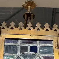 Bronze Lantern with Stained Glass