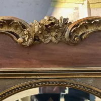 Old Wooden Mirror with Foil Detail