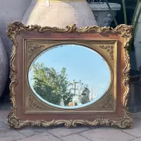 Old Wooden Mirror with Foil Detail