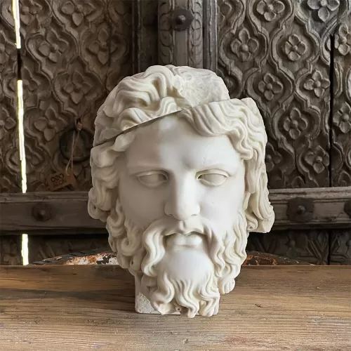 Zeus Bust Made with Compressed Marble Powder