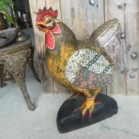 Wooden Couple Chicken Rooster