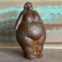 Cast Iron Fat Woman Figure