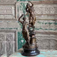 Blacksmith With Lady Spelter Sculpture