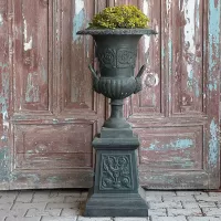 Cast Stone Flower Pot and Base