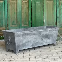Metal Diktörtgen Galvaliz Patineli Dikim Saksısı