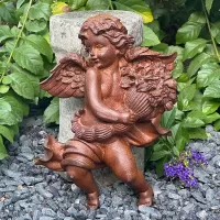 Cast Iron Angel Wall Statue