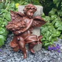 Cast Iron Angel Wall Statue