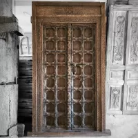 Old Indian Wood Door