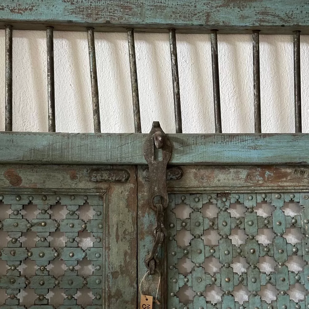 Old Indian Wood And Iron Door