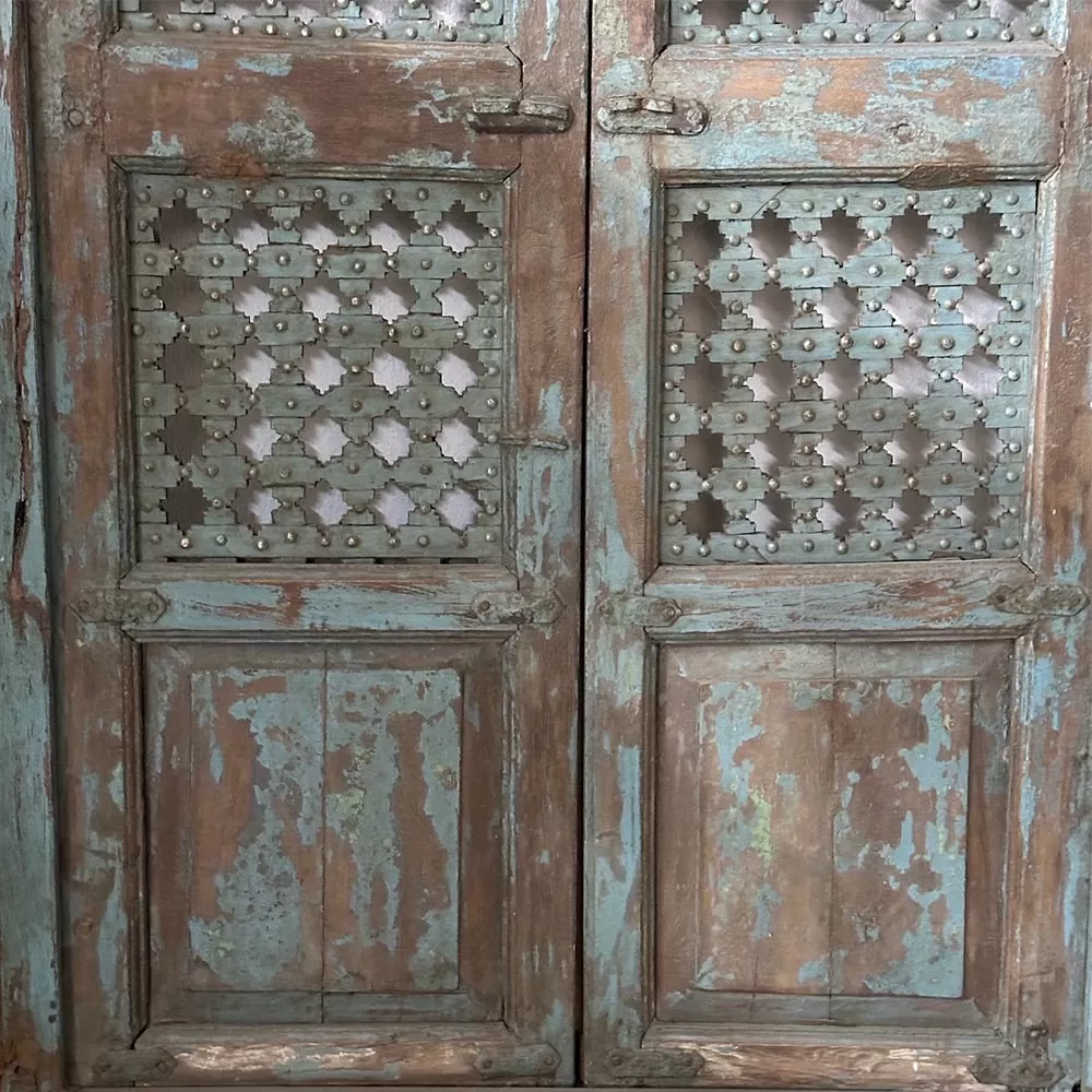 Old Indian Wood And Iron Door